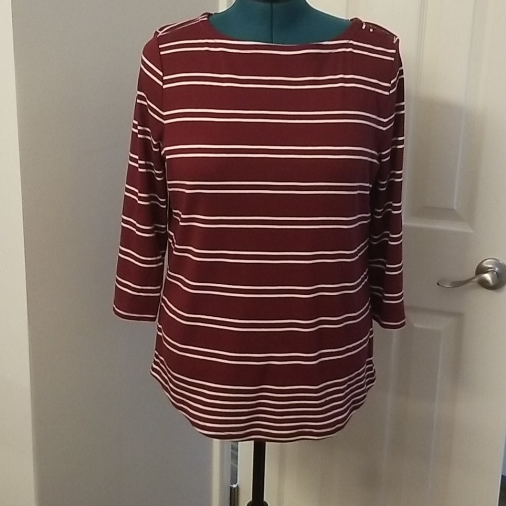 NWT Charter Club womens boatneck shirt size L